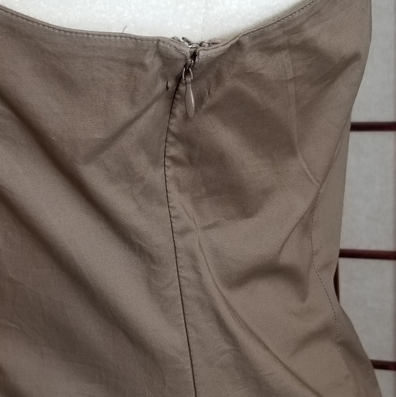 Gap one arm side zipper knee length green khaki dress - Picture 2 of 7